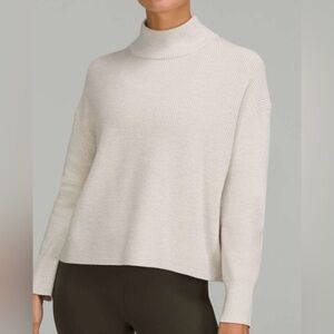 lululemon Merino Wool-Blend Ribbed Turtleneck Sweater – Cream – Size 6